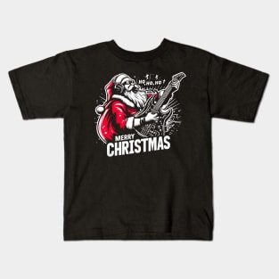 Santa Claus Playing Guitar Kids T-Shirt